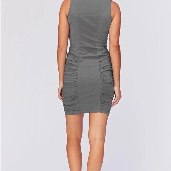 XCVI Cotton Stretch Gray Vneck Women’s Dress - Picture 4 of 7